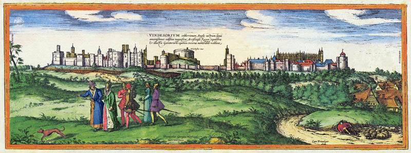 Gezicht op Windsor 1581 Braun en Hogenberg